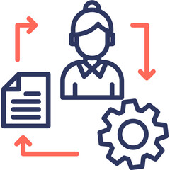 Fototapeta premium Project Management line color icon