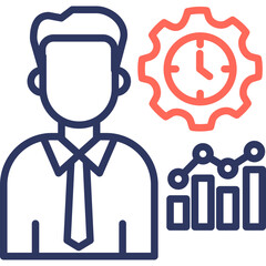 Obraz premium Business Efficiency line color icon