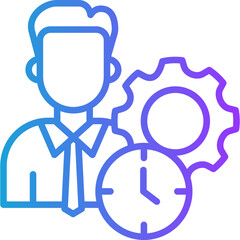 Obraz premium Time Management line gradient icon