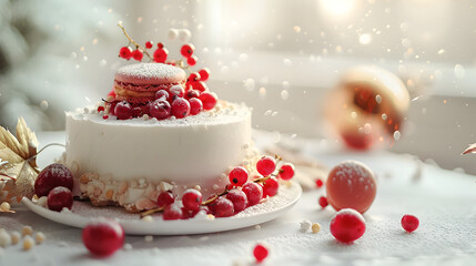 Festive Tart Sweet Dessert with Powdered Sugar and Fresh Cranberries Perfect for Thanksgiving Celebrations