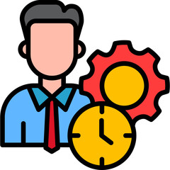 Time Management lineal color icon