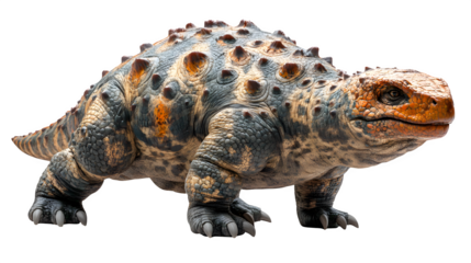 ankylosaurus dinosaur isolated on white background, high-definition, realistic look