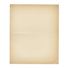 Obraz premium A single piece of aged paper with visible imperfections isolated on white background
