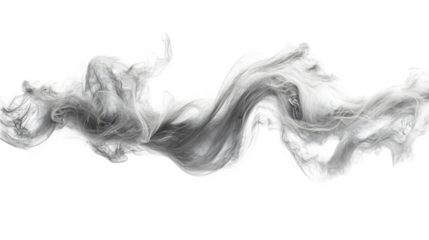 artistic swirling smoke trail, creative effect, isolated on white background