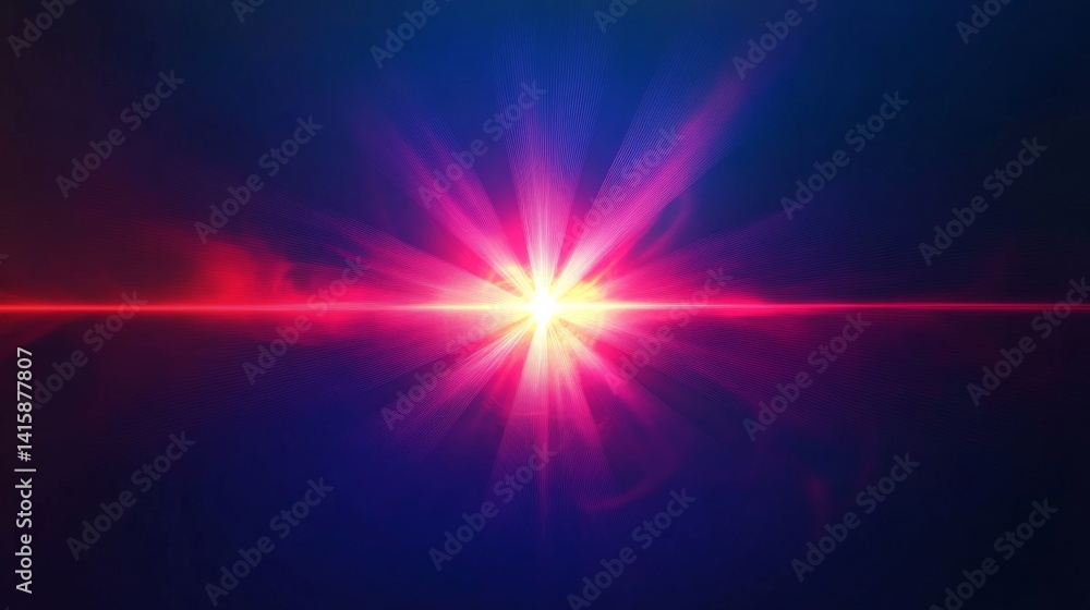 Poster vibrant interplay of blue light and sunset hues creating a majestic display in a serene atmosphere
