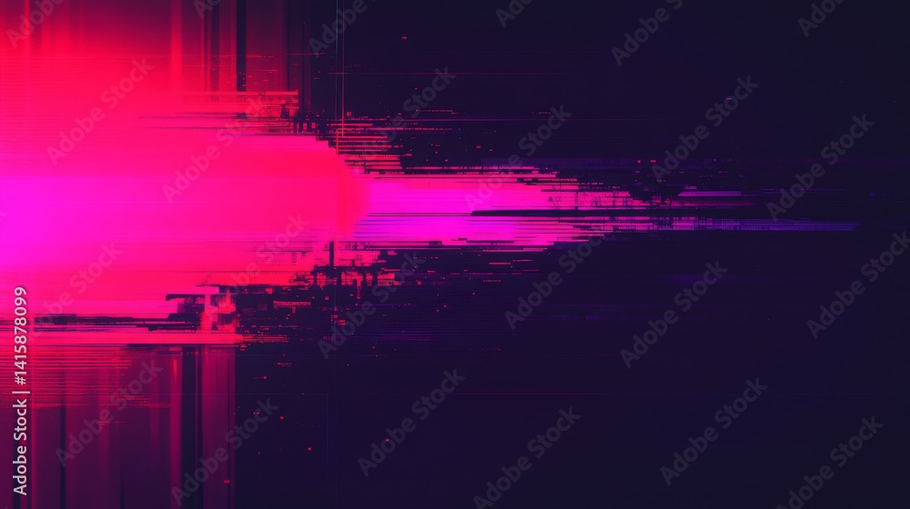 Fototapete streaks of vibrant pink and purple converge in a mesmerizing display of pixel sorting, highlighting 