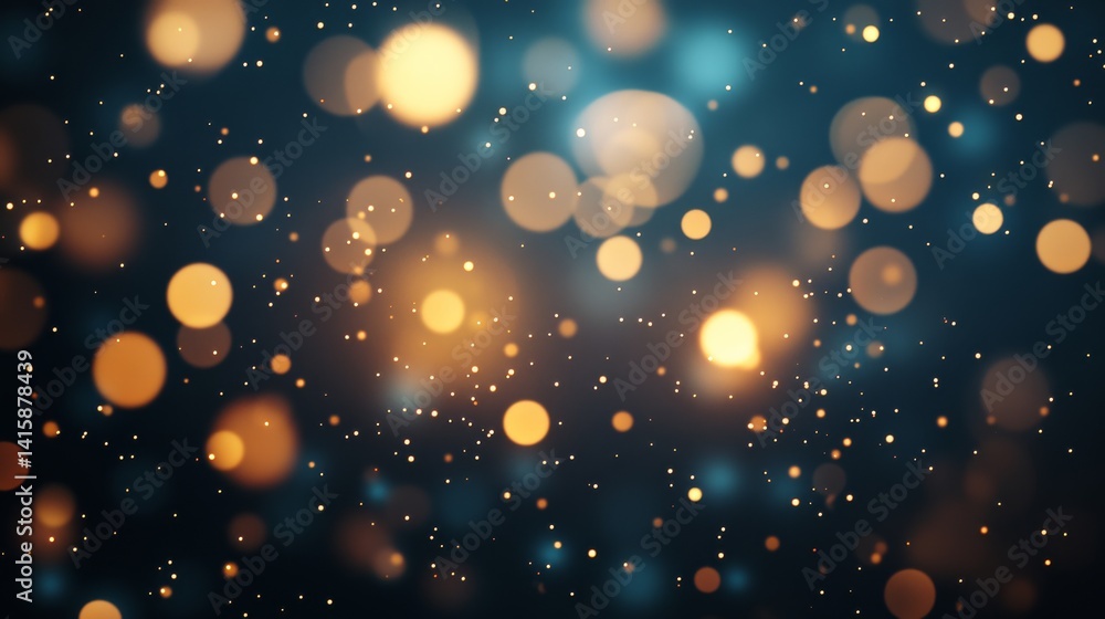 Aufkleber Bokeh Sparkles Twinkle Gracefully in a Dark Expanse, Creating an Enchanting Atmosphere of Light and Color