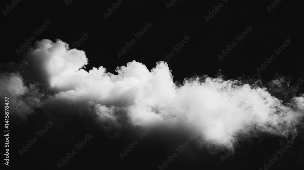 Poster Transcendent Whispers of Clouds Drifting Against the Vast Black Canvas at Dusk, Creating a Captivating Contrast of Light and Shadow