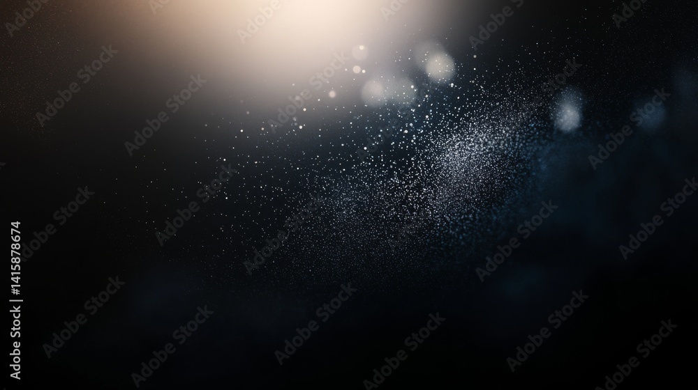 Leinwandbilder Vibrant Particles Dancing in a Dark Gradient Atmosphere, Creating an Enchanting Visual Experience of Depth and Movement