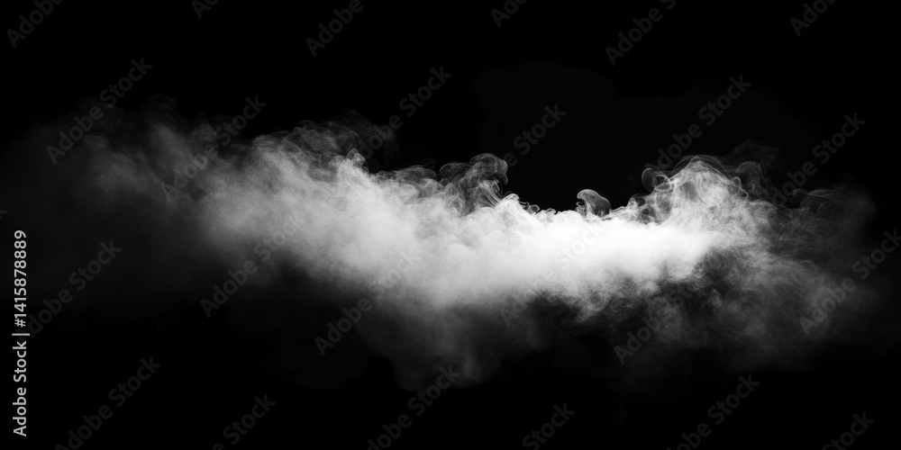 Poster Cool Zen Mist Softly Envelops a Dark Background, Creating a Serene Atmosphere While Enhancing Minimalist Aesthetics and Tranquility