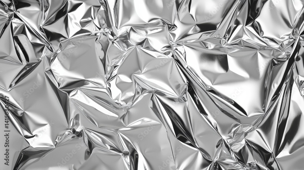 Poster elegant chrome crumpled silver texture creates a striking abstract metallic backdrop for artistic in