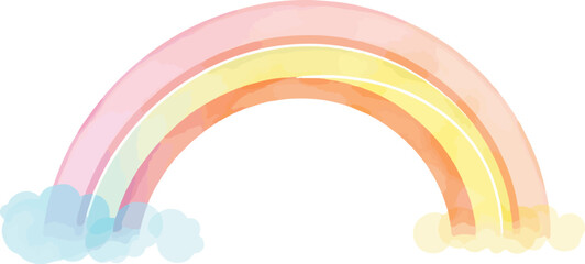 Rainbow watercolor vector illustration.