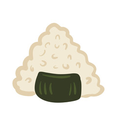 Onigiri Japanese food rice illustration pattern isolated transparent background sticker printable png nori 