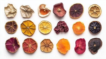 Dried fruits isolated on white background 
