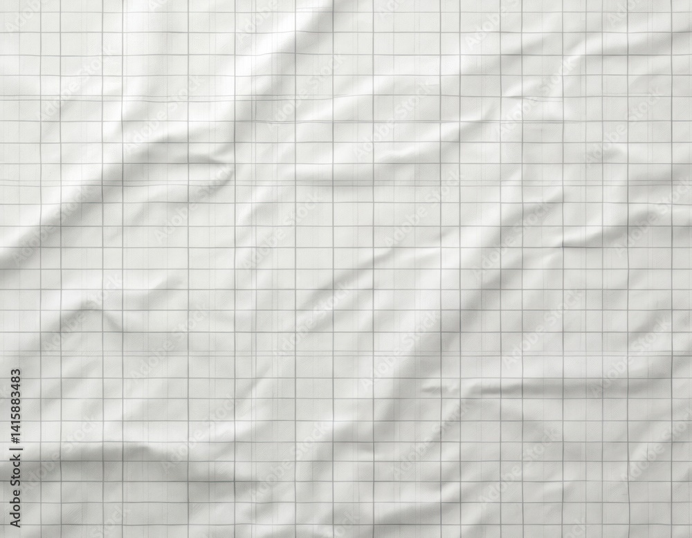 Poster high-resolution white uncoated checkered graph paper scan with weathered wrinkled old thin textbook 