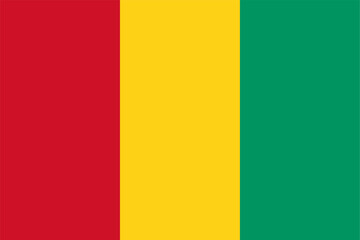 The flag of Guinea, with accurate proportions and colors. Vector image.