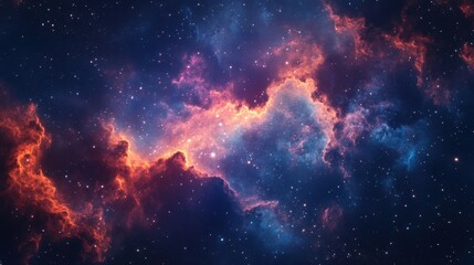Fototapeta premium A stunning cosmic nebula captured in vibrant colors, showing the beauty of space and its mysteries in a breathtaking view.