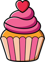 Cupcake with a Heart on Top