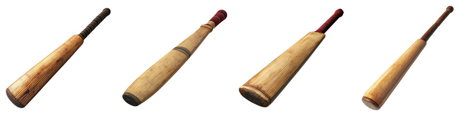 Cricket artistry with bat Isolated on transparent background. PNG , Set of