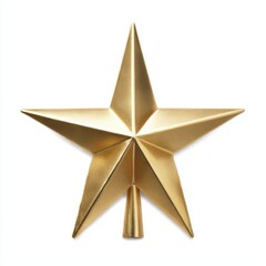 Obraz premium Golden star christmas ornament isolated on white background