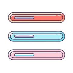 Three Stylish Horizontal Progress Bars for User Interface Design and Development