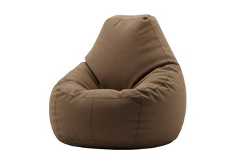 Buy comfortable brown bean bag chair for home decoration isolated on white background