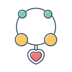 Colorful Bracelet with a Heart Pendant Symbolizing Love and Friendship