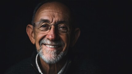 Obraz premium Warmly Grinning Elderly Male in Professional Business Attire