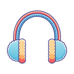 Cute and colorful earmuffs with rainbow headband for winter warmth