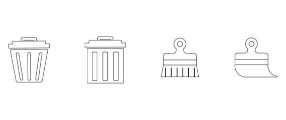 clean trash icon set