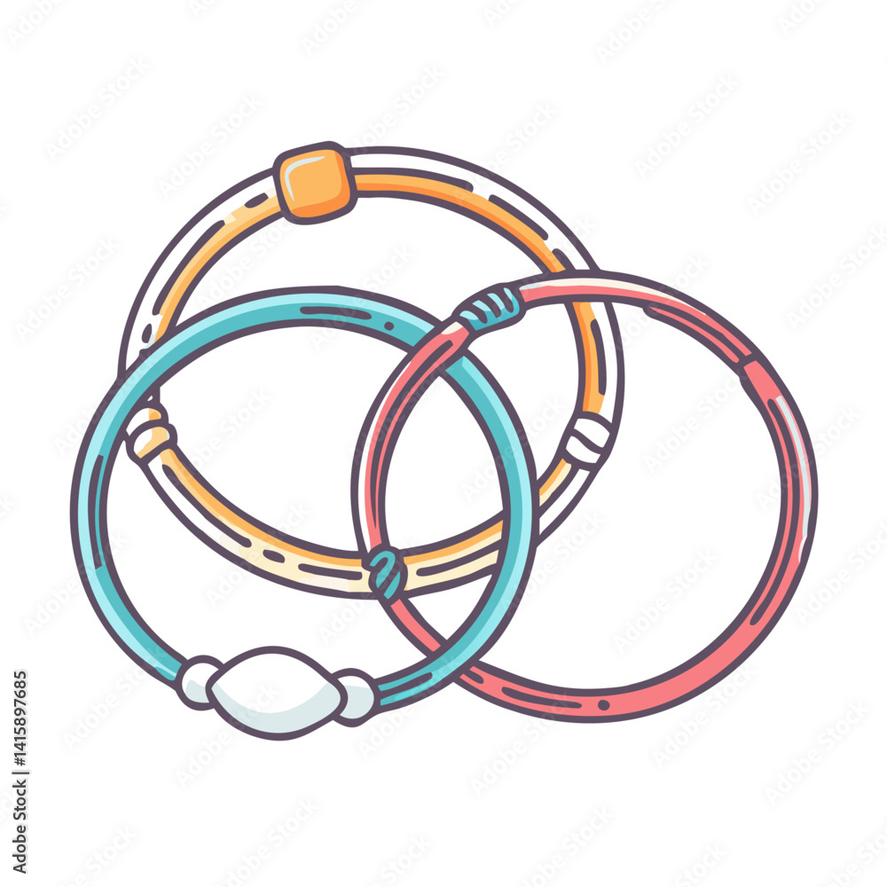 Aufkleber interlocking circles of different colors create a playful and artistic arrangement