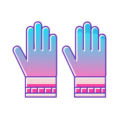 Pair of vibrant gradient gloves for protection or decoration purpose