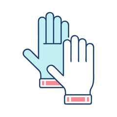 A Pair of Protective Gloves Depicted in a Simple, Flat Style Illustration