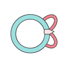 Abstract Circular Logo Design with Intertwined Ribbon Element and Pastel Colors