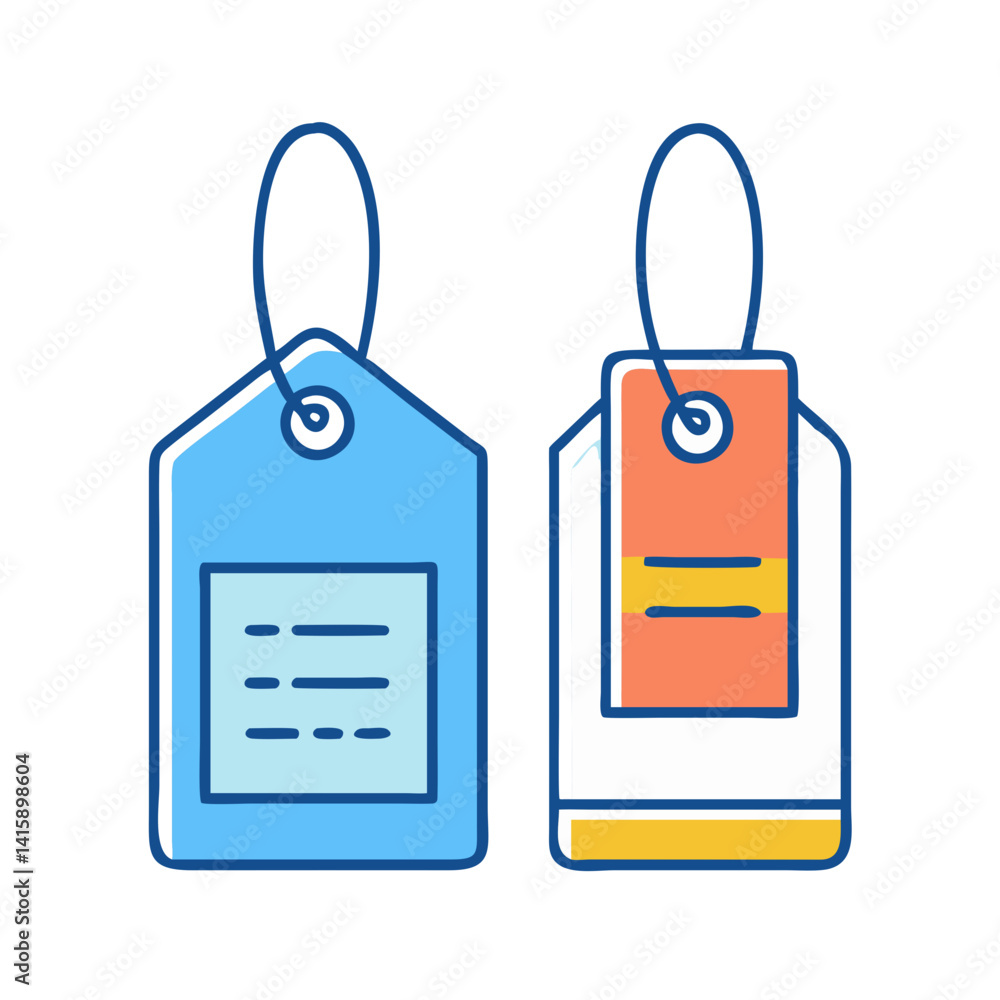 Poster two different styled price tag or label vector illustration design element