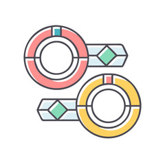 Abstract Graphic Representation of Circular Data Displays and Decorative Shapes