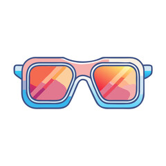 Stylish Summer Sunglasses with Retro Design and Vibrant Reflected Colors