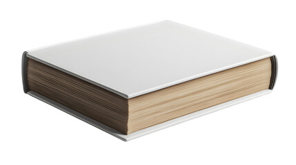 blank white hardcover book isolated on white background, high-definition, realistic look