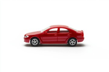 Red Toy Car: A Minimalist Studio Shot