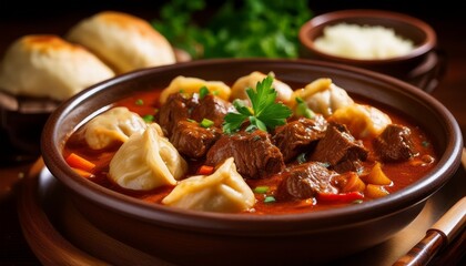 Ungarisches Gulasch mit Paprika und Kn&ouml;del