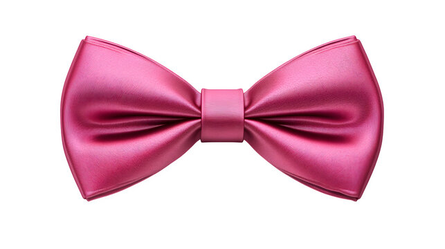 bright pink bow tie isolated on white background, high-definition, realistic look