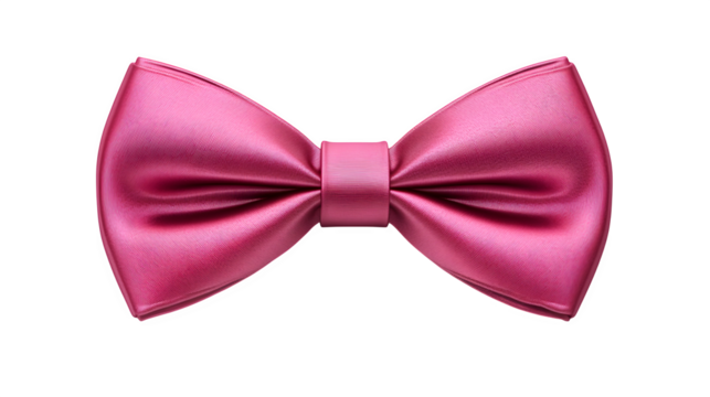 bright pink bow tie isolated on white background, high-definition, realistic look