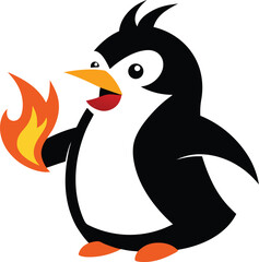 Naklejka premium penguin on a white background