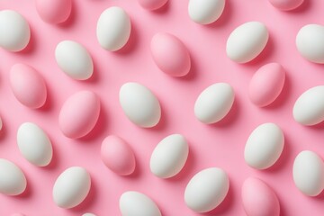 Pastel Pink and White Eggs: A Minimalist Easter Design