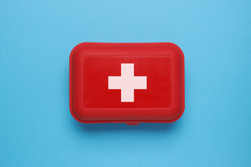 First Aid Kit on blue