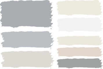 grey brown colorful palette pastel colors abstract banners brush strokes set
