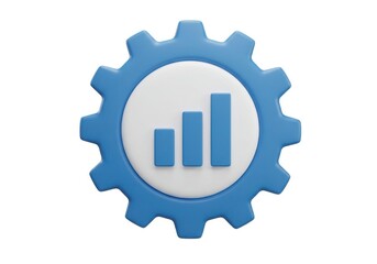 Obraz premium Gear chart icon business performance and settings isolated on white background