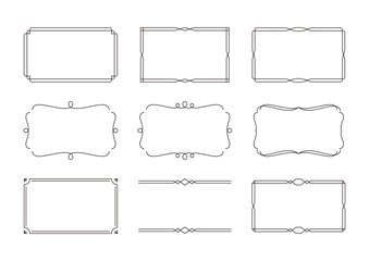 This collection presents nine uniquely crafted decorative frames, blending vintage and modern styles to enhance invitations, labels, certificates, or borders with timeless elegance.