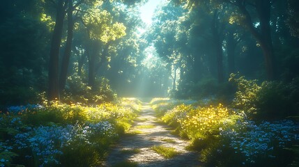 Obraz premium Tranquil summer day landscape with clouds high resolution wallpaper