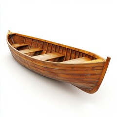 Classic Wooden Rowboat: A Rustic and Serene Watercraft